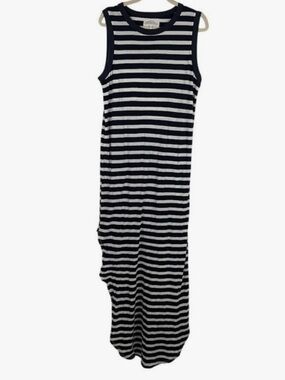 THE GREAT. Black and White Striped Tank Dress size 0